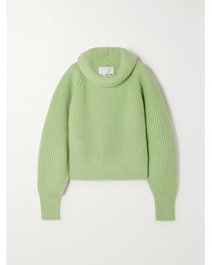 Sa Su Phi Net Sustain Ribbed Wool And Cashmere-Blend Turtleneck Jumper - Green