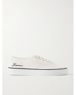 Jacquemus Le Fefe Embroidered Canvas Sneakers - White