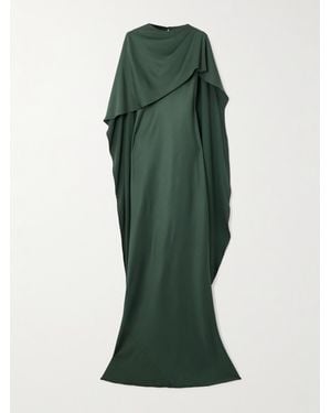 Jonathan Simkhai Izel Cape-Effect Satin Gown - Green