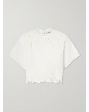 Isabel Marant Relda Cut-Out Ramie Blouse - White