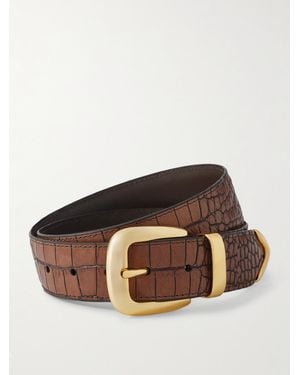 Anderson's Croc-Effect Leather Belt - Brown