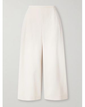 FFORME Pat Cropped Crepe Wide-Leg Trousers - White