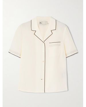Tory Burch Piped Woven Shirt - Natural