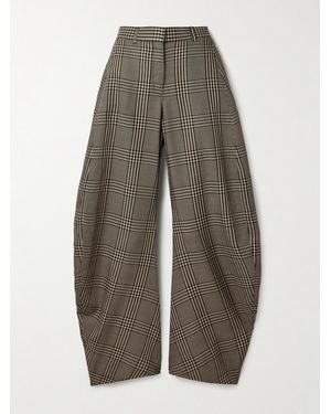 Acne Studios Checked Woven Barrel-Leg Pants - Gray