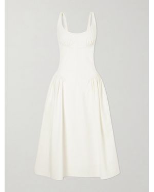 Proenza Schouler Solira Seersucker Midi Dress - White