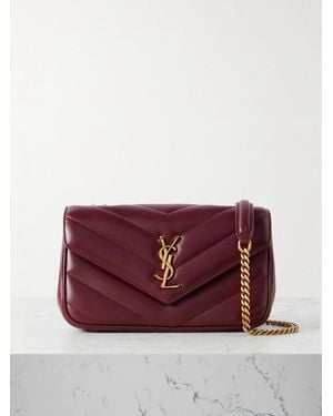 Saint Laurent Loulou Small Matelassé Leather Shoulder Bag - Red