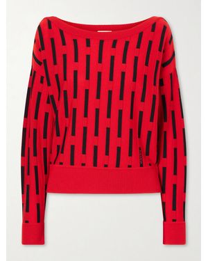 Versace Gianni Knitted Wool Sweater - Red