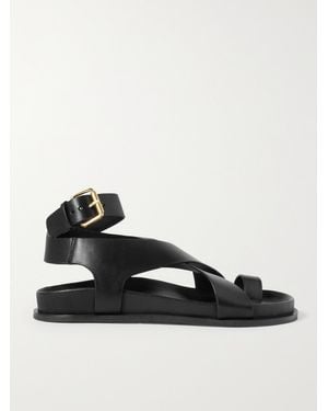 A.Emery Jalen Leather Sandals - Black