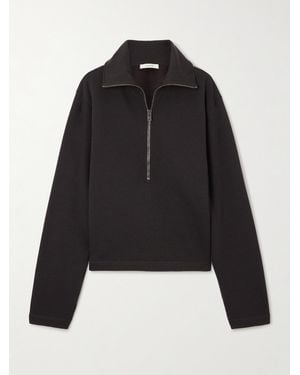 Lemaire Pullover Aus Einer Woll-Baumwollmischung Mit Reißverschluss - Schwarz