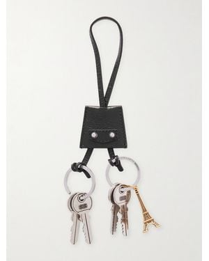 Balenciaga Le City Eiffel Textured-Leather, And-Tone Bag Charm - Weiß
