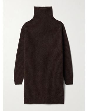 Lemaire Ribbed Wool Turtleneck Mini Dress - Black