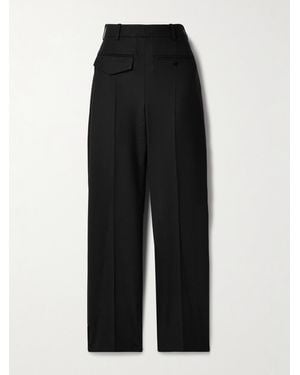 Victoria Beckham Twill Wide-Leg Trousers - Black