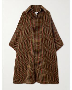 Saint Laurent Cape Aus Einer Woll-Lamawollmischung Mit Karomuster - Braun