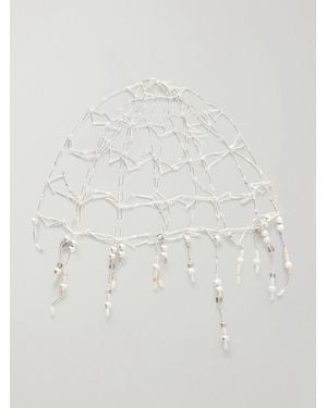 Rabanne Chainmail Beads-Embellished Headpiece - White