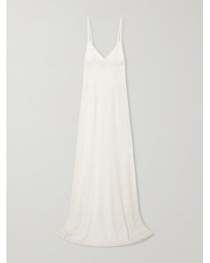 Kiki de Montparnasse Crocheted Silk Maxi Dress - White