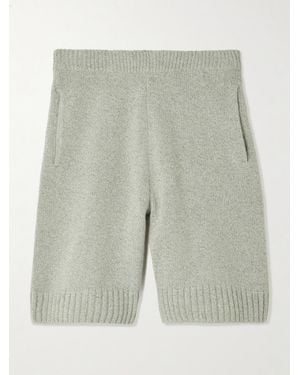 AURALEE Mélange Cashmere And Silk-Blend Shorts - Grey