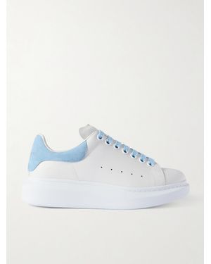 McQueen Sneakers Aus Leder Mit Velourslederbesatz Und Überstehender Sohle - Blau