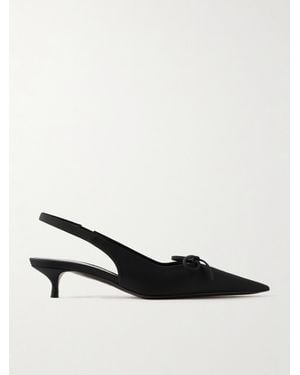 Balenciaga Knife Slingback-Pumps Aus Twill Mit Schleifen - Natur