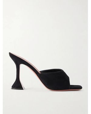AMINA MUADDI Lupita Suede Mules - Natural
