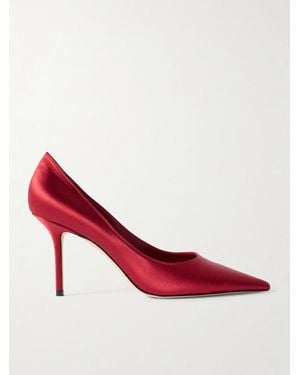 Jimmy Choo Escarpins En Satin Love 85 - Rose