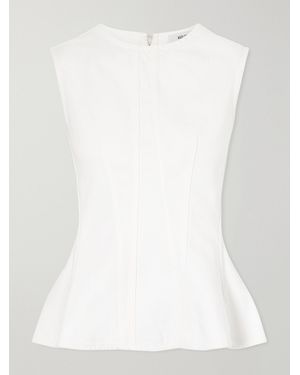 Agolde Corbin Cotton Peplum Top - White