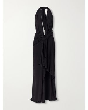 Christopher Esber Spire Cascade Twisted Jersey Gown - Black