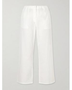 Colleen Allen Cotton-Voile Wide-Leg Trousers - White