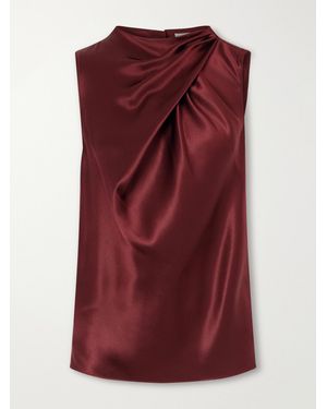 Gabriela Hearst Melina Draped Silk-Satin Blouse - Purple