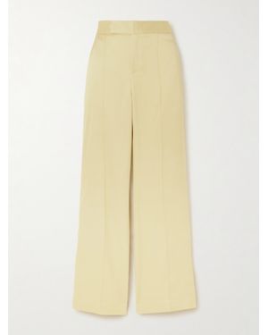 Sa Su Phi Andrea Silk-Blend Satin Straight-Leg Pants - Yellow