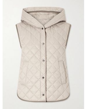 Brunello Cucinelli Hooded Quilted Shell Vest - Natural