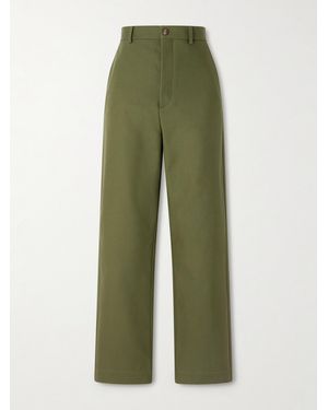 Wardrobe NYC Cotton-Drill Straight-Leg Trousers - Green