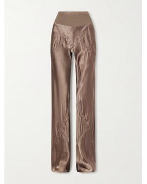 Rick Owens Bias Satin Flared Trousers - Natural