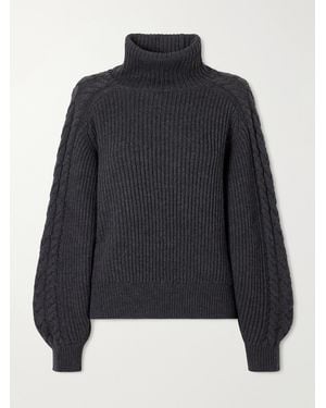 JOSEPH Alodina Ribbed Wool Turtleneck Sweater - Blue