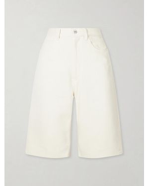 AURALEE Silk-Denim Shorts - White