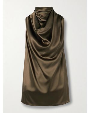 Altuzarra Sleary Draped Silk-Satin Top - Green