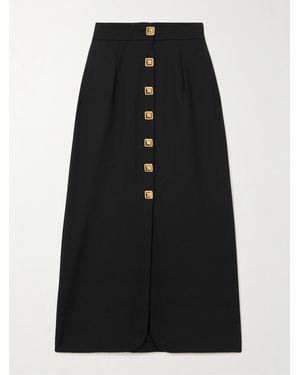 D'Estree Ivan Pleated Cady Midi Skirt - Black