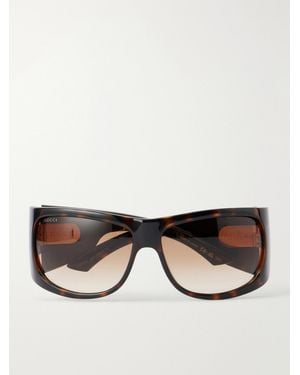 Gucci Oversized D-Frame Acetate Sunglasses - Multicolour