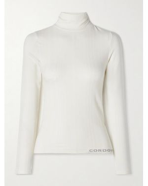 CORDOVA Sol Ribbed Stretch-Jersey Turtleneck Top - White