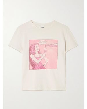 RE/DONE Classic Printed Cotton-Blend Jersey T-Shirt - Pink