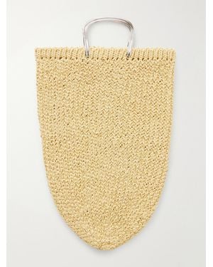 Tory Burch Woven Raffia Tote Bag - Metallic