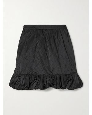 Chloé Ruffled Satin Mini Skirt - Black