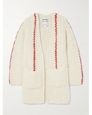 Escvdo Cocoon Cardigan Aus Merinowolle - Natur