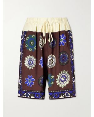 ALÉMAIS Jasper Crepe Printed Shorts - Blue