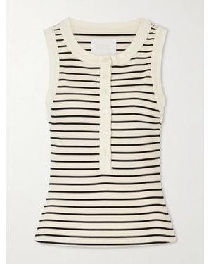 Citizens of Humanity Caralyn Striped Ribbed Cotton-Blend Tank - Grey