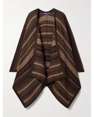 Ralph Lauren Überwurf Aus Einer Gestreiften Maulbeerseidenmischung - Braun