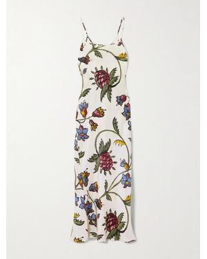 S.S.Daley Willow Floral-Print Silk-Twill Maxi Dress - White
