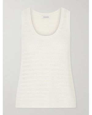 Anine Bing Arie Open-Knit Cotton-Blend Tank - White