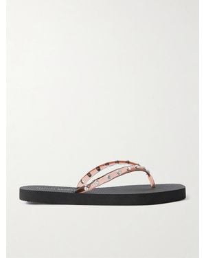 Loeffler Randall Taryn Crystal-Embellished Pvc Flip Flops - White