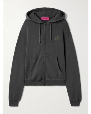 The Elder Statesman Daily Cotton And Cashmere-Blend Jersey Hoodie - Black