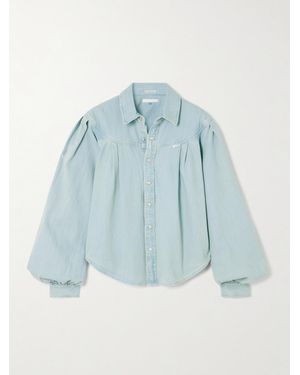 Mother The Rhapsody Exes Pleated Denim Shirt - Blue